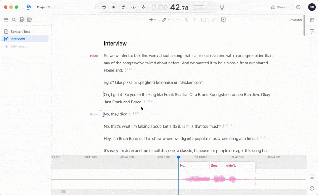 Edit podcast audio via text with Descript