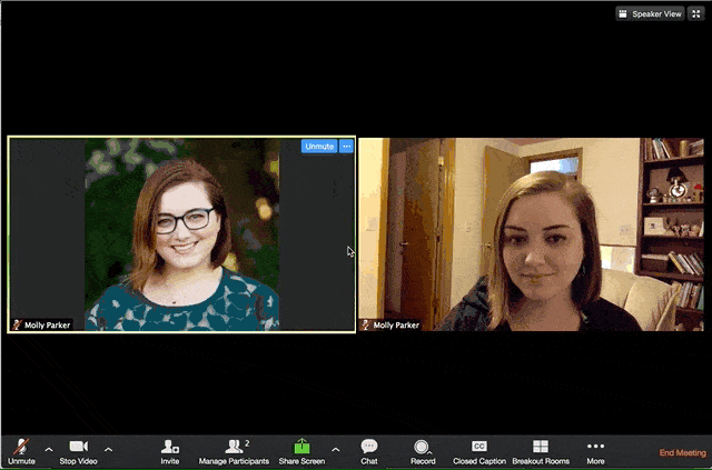 split screen recording from Zoom