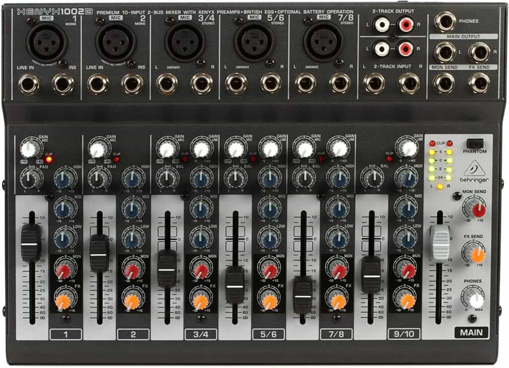 Best podcast mixer: Behringer Xenyx 1002B