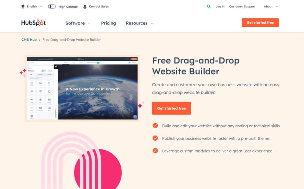 Best website builders: Hubspot