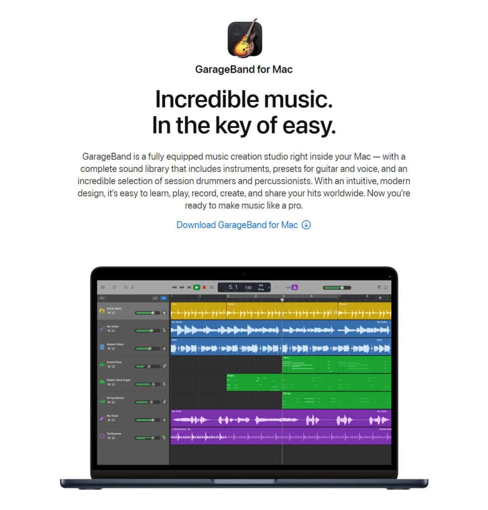 Best DAW for podcasting: Garageband