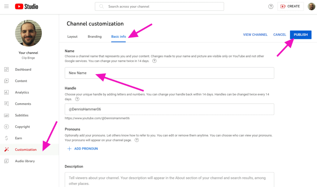 How to change your YouTube channel name